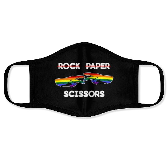 Rock Paper Scissors Funny Lesbian Pride LGBT Cute Face Masks