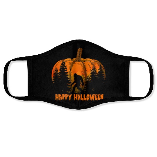 Funny Vintage Bigfoot Pumpkin Halloween Face Masks