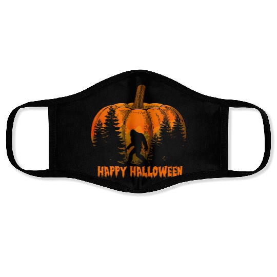 Funny Vintage Bigfoot Pumpkin Halloween Face Masks