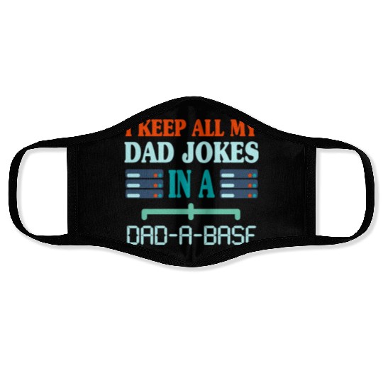 I Keep All My Dad Jokes Funny Fathers day stars Face Masks