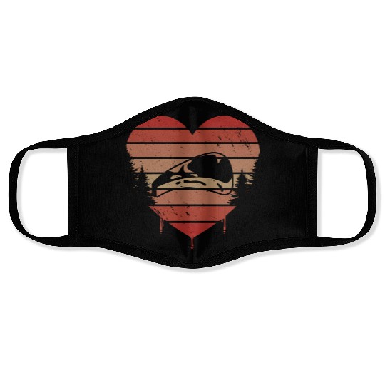 Cute Red Vintage Heart Steak Valentine Day Love Face Masks