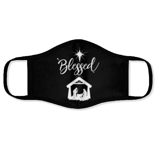 Christian Blessed Jesus Nativity Scene Faith Face Masks