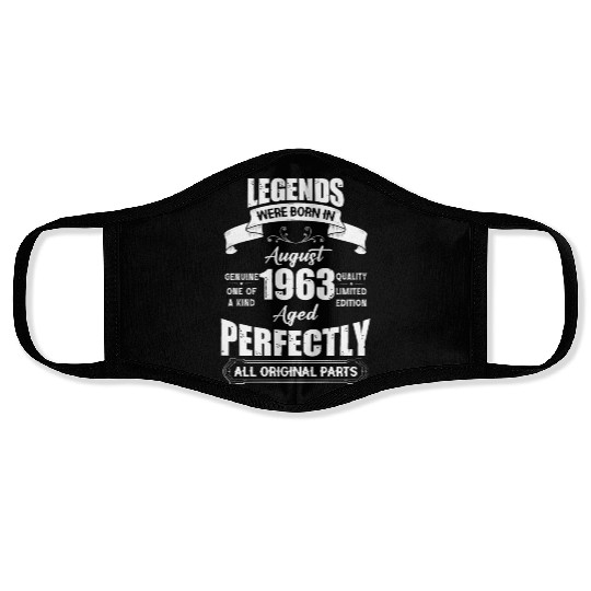 Legends Were Born In August 1963 Birthday Face Masks