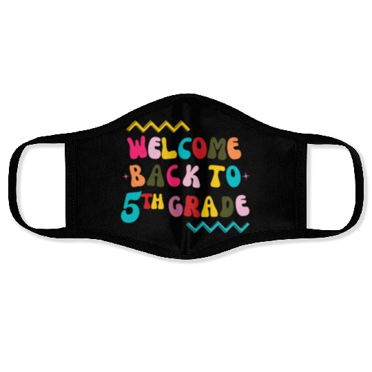 Groovy 5th Grade Teacher Back to School Face Masks