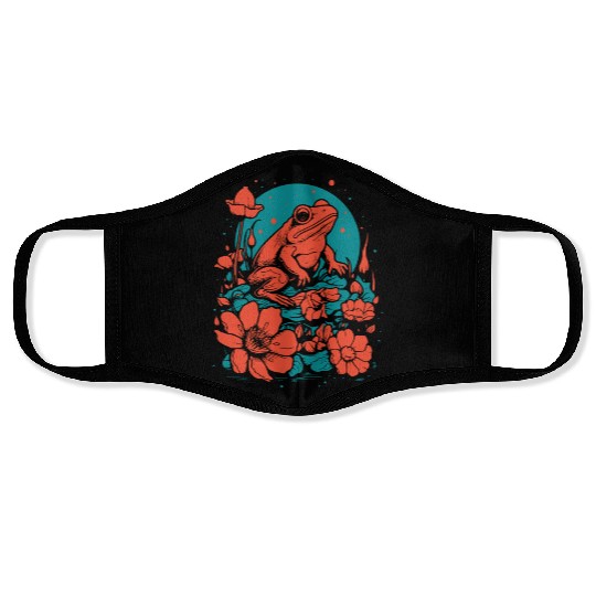 Goth Poison Frog Goblincore Fairycore Floral Frogs Face Masks