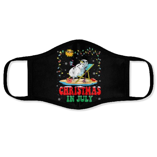 christmas in July snowball Xmas Summer Face Masks