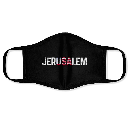 Jerusalem Usa America Flag Israel Face Masks