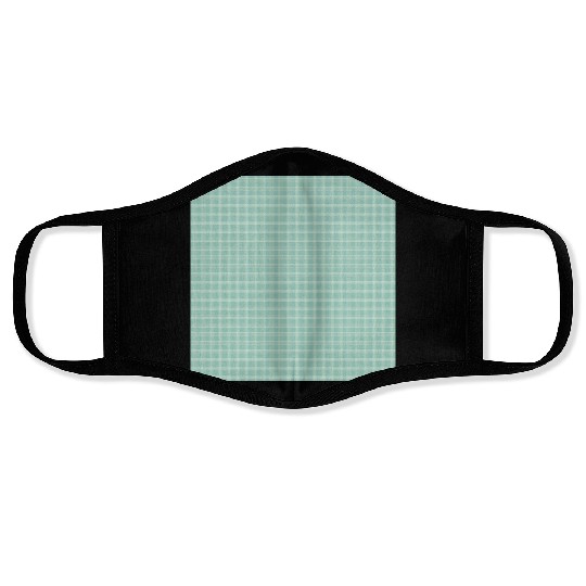 Retro Checkered Pattern Teal Face Masks