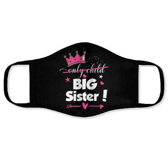 Only Child to Big Sister 2023 Sibling New Baby Pre Face Masks