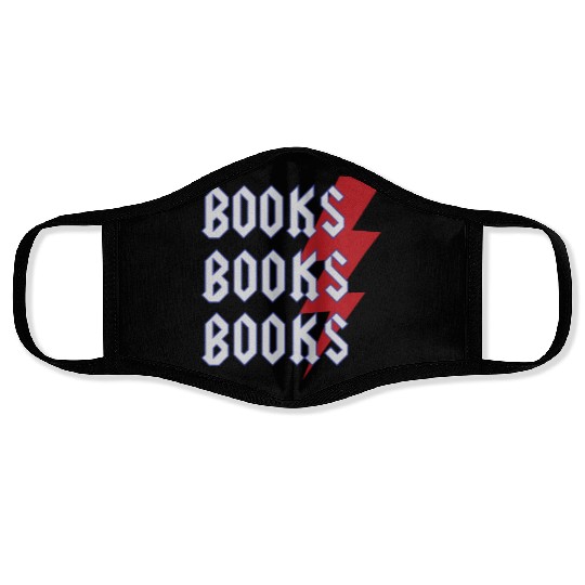 Reading Teacher Cool Books Thunderbolt Men Women Face Masks