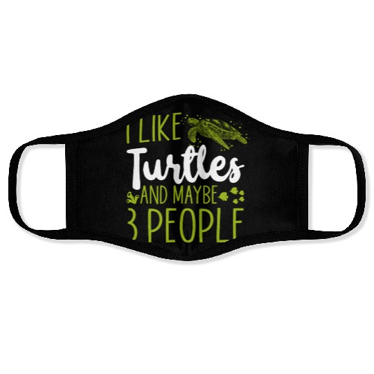 Sea Turtle Tortoise I Like Turtles Face Masks