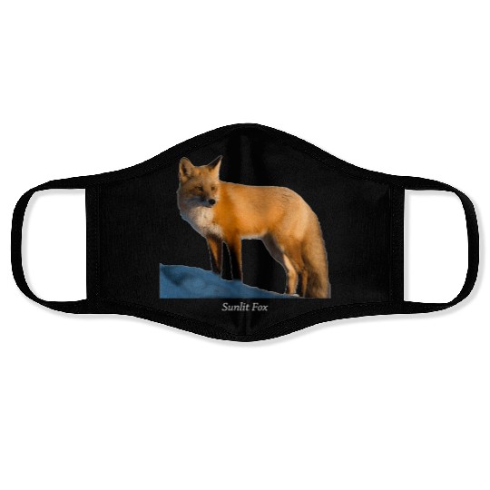 Sunlit Fox Wildlife Nature Face Masks