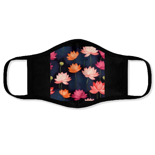 Serenity Blooms: Timeless Lotus Pattern Face Masks