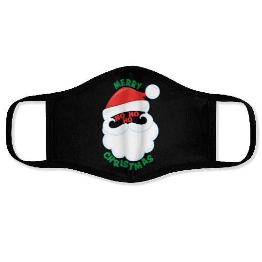 Santa Ho Ho Ho Merry Christmas Cheer Love Santa Face Masks