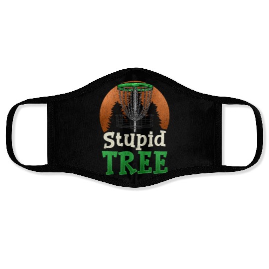 Stupid Tree Disc Golf T Funny Frisbee Golf Face Masks