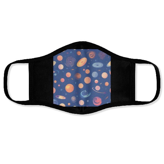 Galaxy nebula art Face Masks
