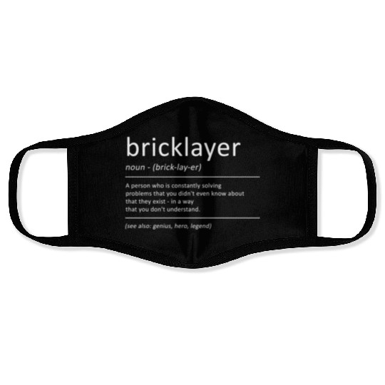 Bricklayer Definition Humor Mason Face Masks