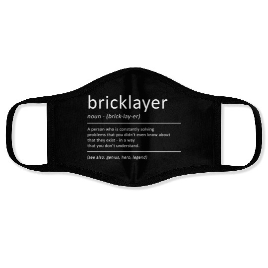 Bricklayer Definition Humor Mason Face Masks