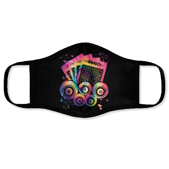 Bingo Balls Colorsplash Women Men Bingo Face Masks