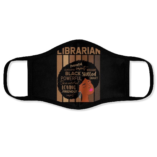 Librarian Melanin African Reading Lover Face Masks