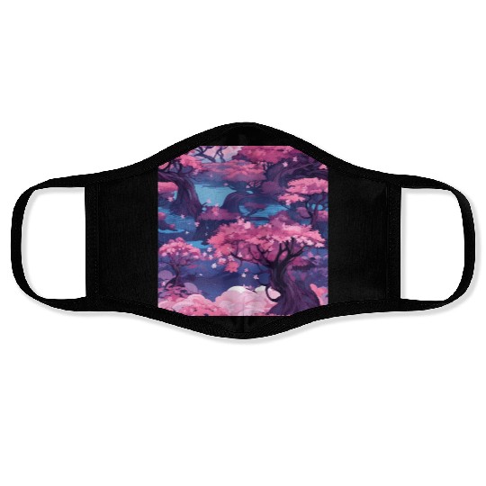 Anime Euphoria: Fantasy Cherry Blossom Dreamscape Face Masks