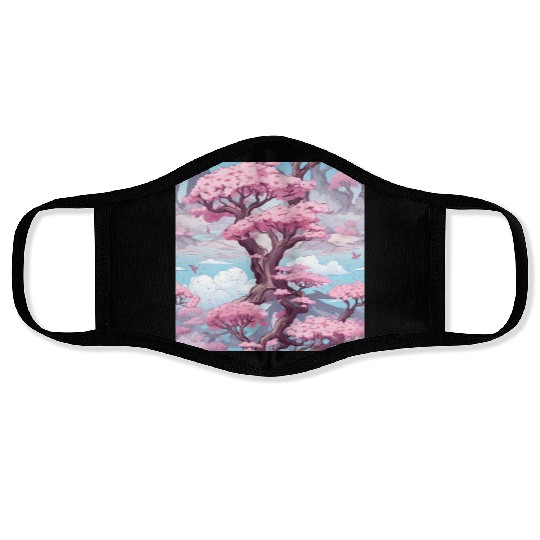 Anime Euphoria: Fantasy Cherry Blossom Dreamscape Face Masks