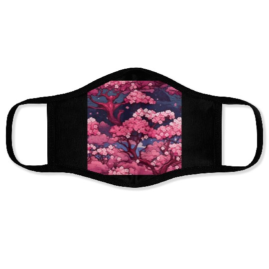 Anime Euphoria: Fantasy Cherry Blossom Dreamscape Face Masks