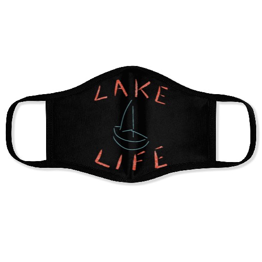 Lake Life Sketch Face Masks