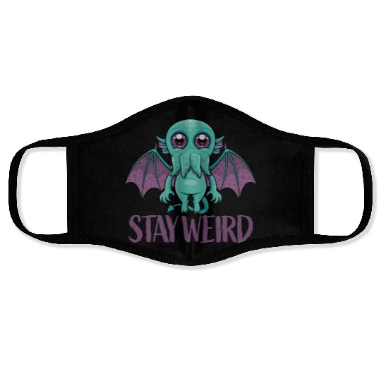 Stay Weird Cute Cthulhu Monster Face Masks