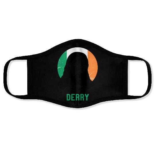 Derry Ireland Flag Jesus St Patricks Day Face Masks