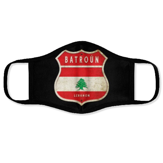 Batroun Lebanon coat of arms flags design Face Masks