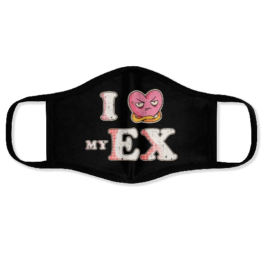 Funny I Heart My Ex GF I Love My Ex Girlfriend Face Masks