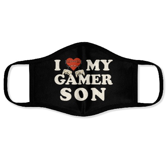 I Love My Gamer Son - I Heart My Gamer Son Face Masks