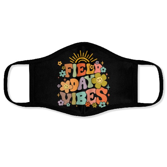 Field Day Vibes Summer Teacher Last Day Of School Face Masks