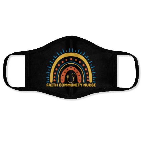 Faith Community Nurse Boho Rainbow Face Masks