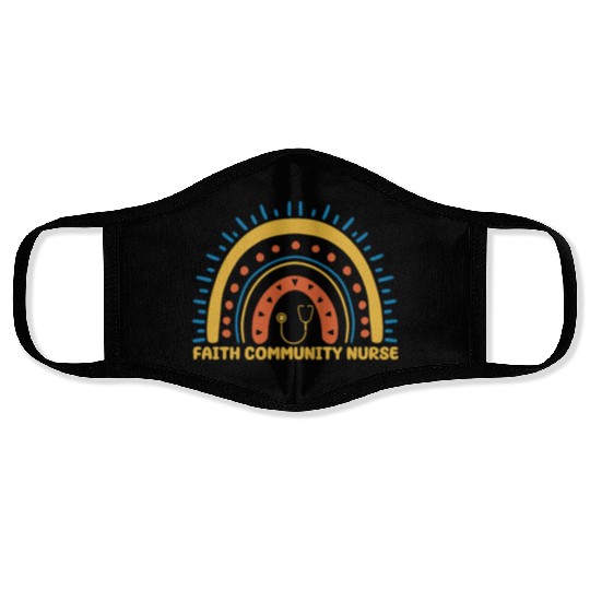 Faith Community Nurse Boho Rainbow Face Masks
