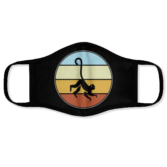 monkey retro Face Masks