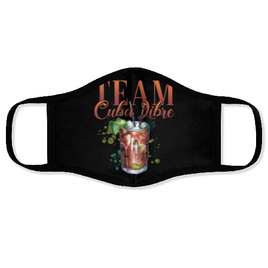 Team Cuba Libre Cocktail Bartender Face Masks