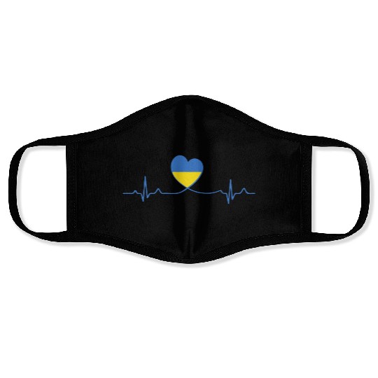 My Heart Beats For Ukraine Face Masks