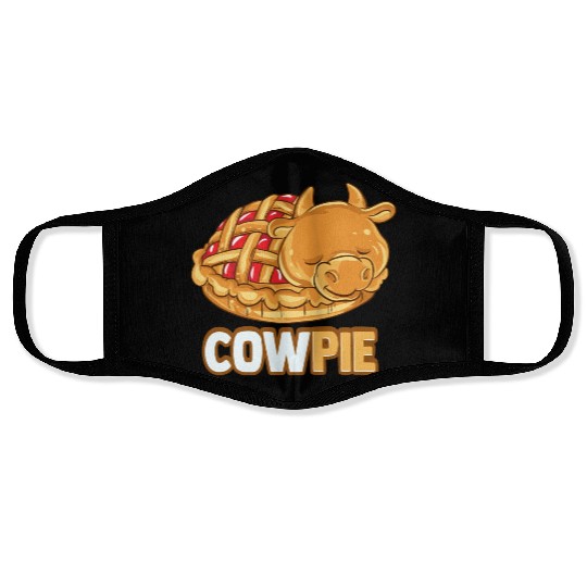 Cowpie Funny Food Lover Gifts Cow Animal Cattle Face Masks