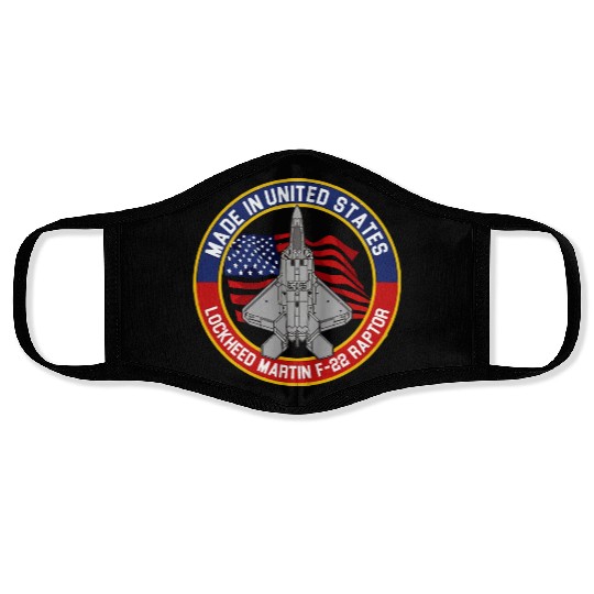 F 22 Raptor Made in USA Face Masks