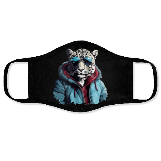 Street Style Snow Leopard | Leopard Lovers Face Masks