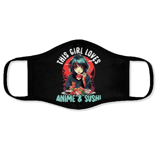 Anime Sushi Lover Nigiri Sashimi Food Manga Otaku Face Masks