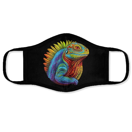 Luminous Lizard Face Masks