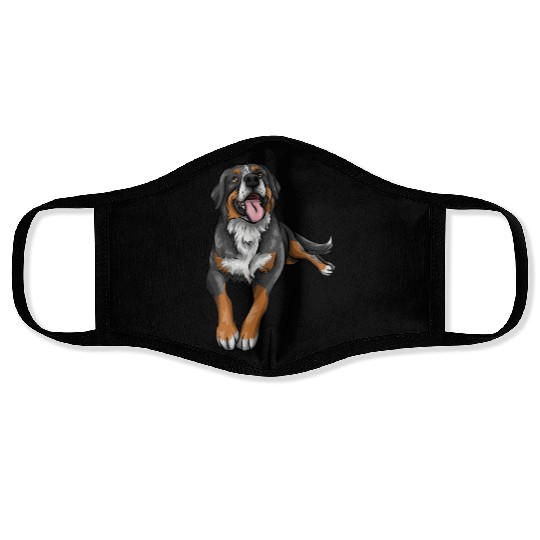 Cute Bernese Mountain Dog Face Masks