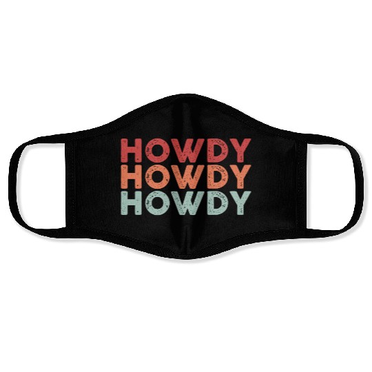 Funny Horse Racing Gift Howdy Face Masks