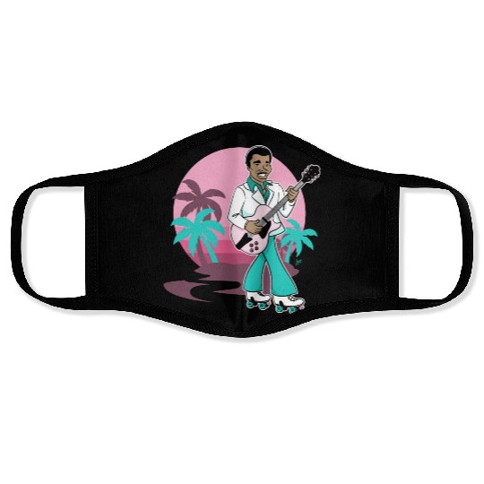 Breezin' on Wheels Retro Cartoon - Malibu Style Face Masks