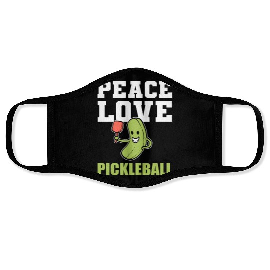 Peace Love Pickleball Sports Person Gift Face Masks