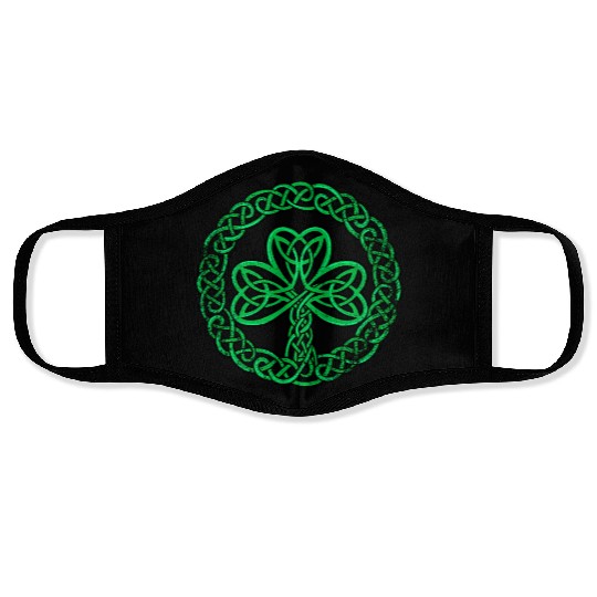 Irish Celtic Knot Shamrock Clover Face Masks