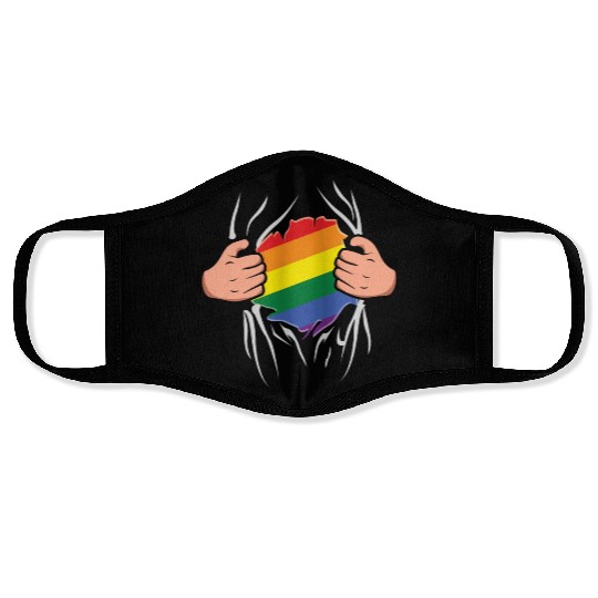 Super Gay LGBTQ Rainbow LGBT Pride Month Face Masks